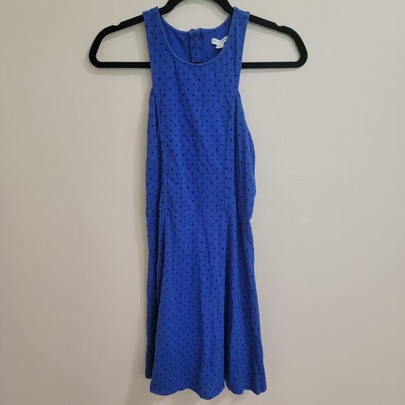 American Eagle Blue Polka Dot Skater Dress SZ Medium - Picture 1 of 3